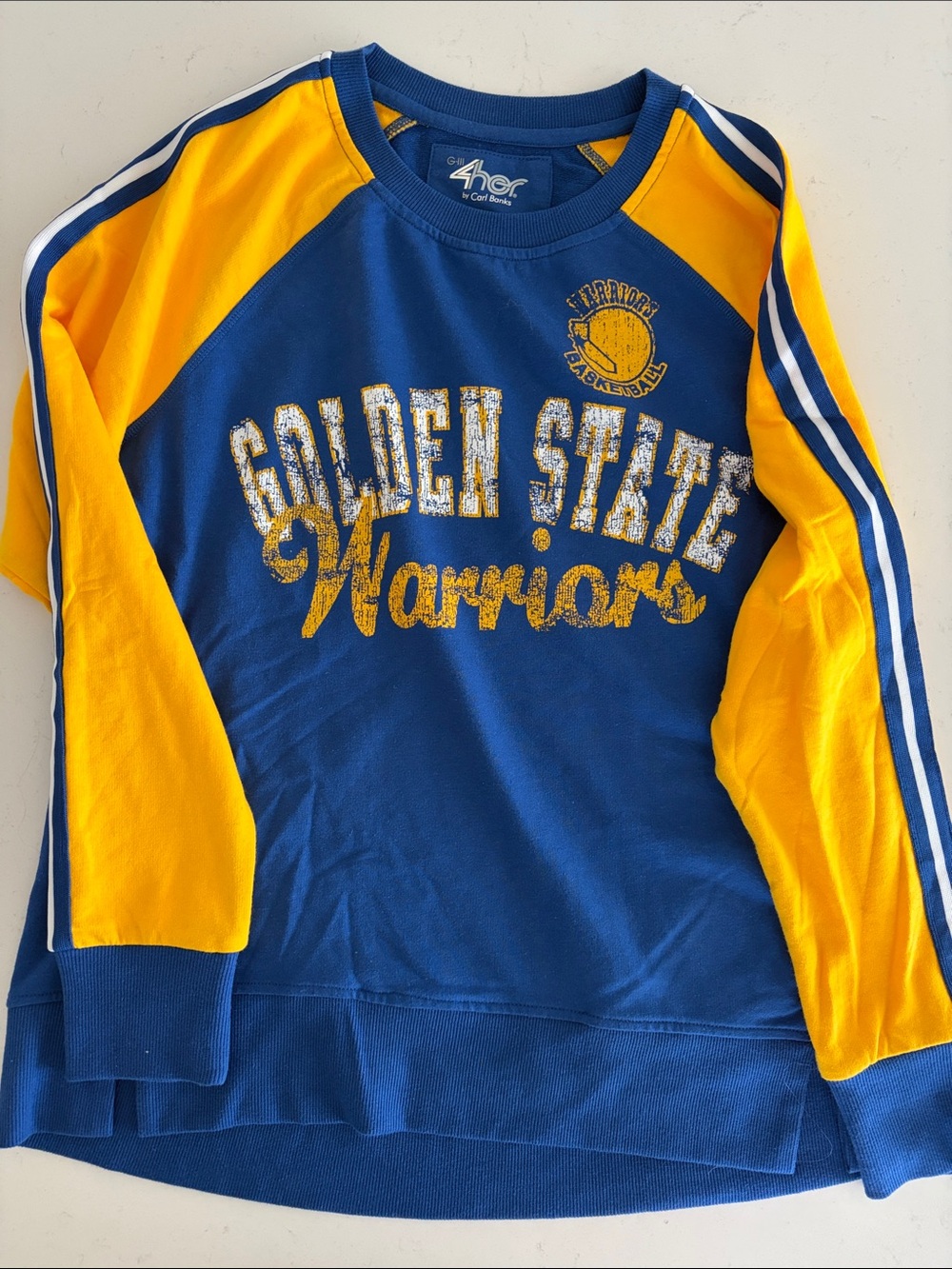 Golden State Warriors Blue & Yellow Crewneck Sweatshirt